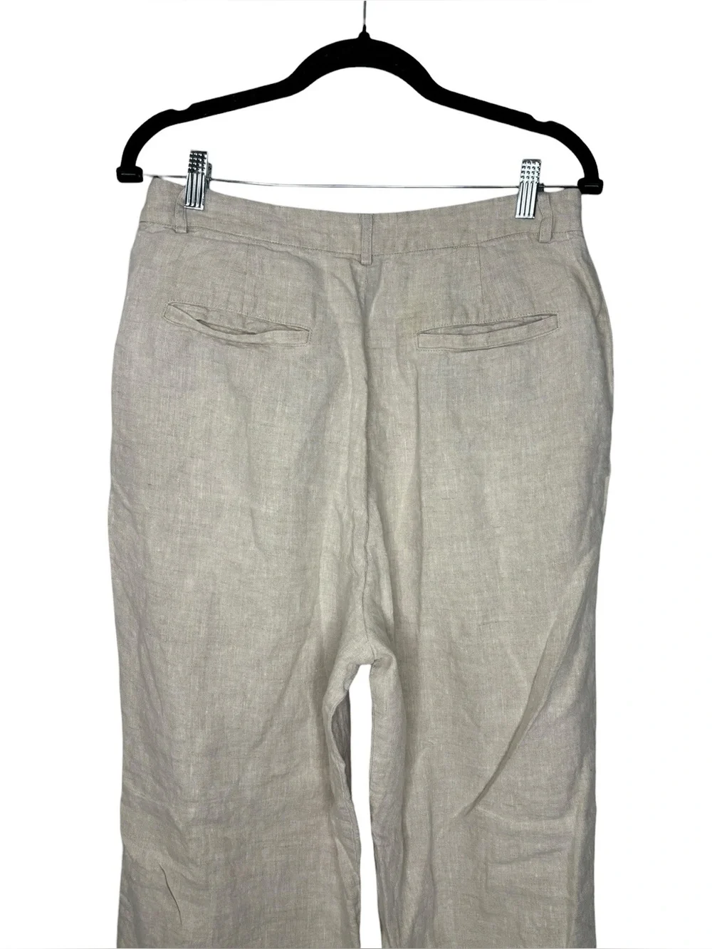 Reformation Beige Linen Trousers Pants Size 10 Minimalist Contemporary